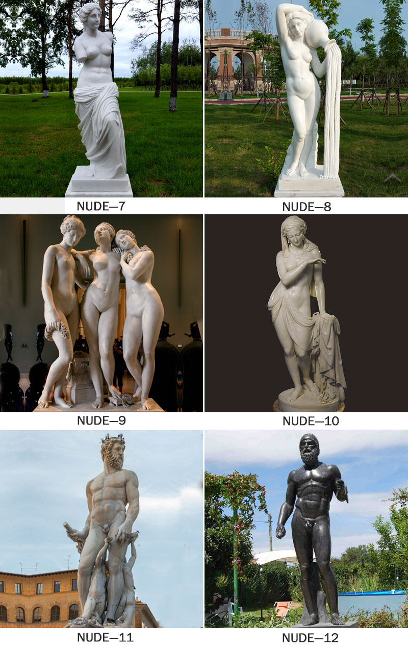 marble western sculpture nude fairy statue model garden